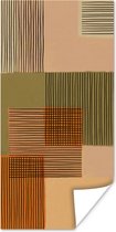 Poster Abstract - Lijnen - Kubus - Patchwork - 80x160 cm