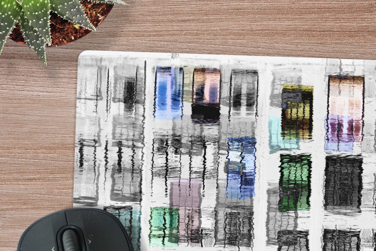 Muismat XXL 50x50 cm - Bureau onderlegger - Bureau mat Deuren - Kleurrijk - Abstract - Bureaumat - Gaming mousepad xl - Bureaulegger groot - Computer deskmat