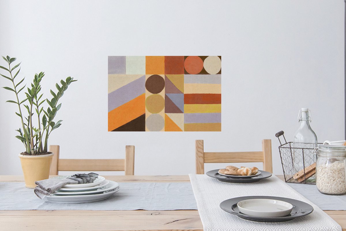 Muurstickers - Sticker Folie - Geometrie - Vormen - Kleuren - Pastel - 60x40 cm - Plakfoli