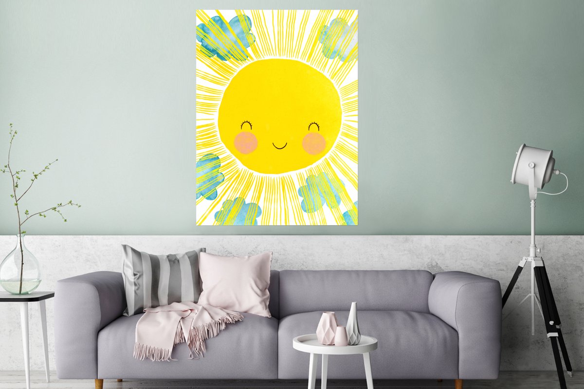 Zon - Geel - Kinderen - Illustratie
