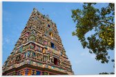 PVC Schuimplaat - Traditionele Kidangamparambu Sree Bhuvaneswari Tempel Vol met Kleurrijke Beelden - 60x40 cm Foto op PVC Schuimplaat (Met Ophangsysteem)