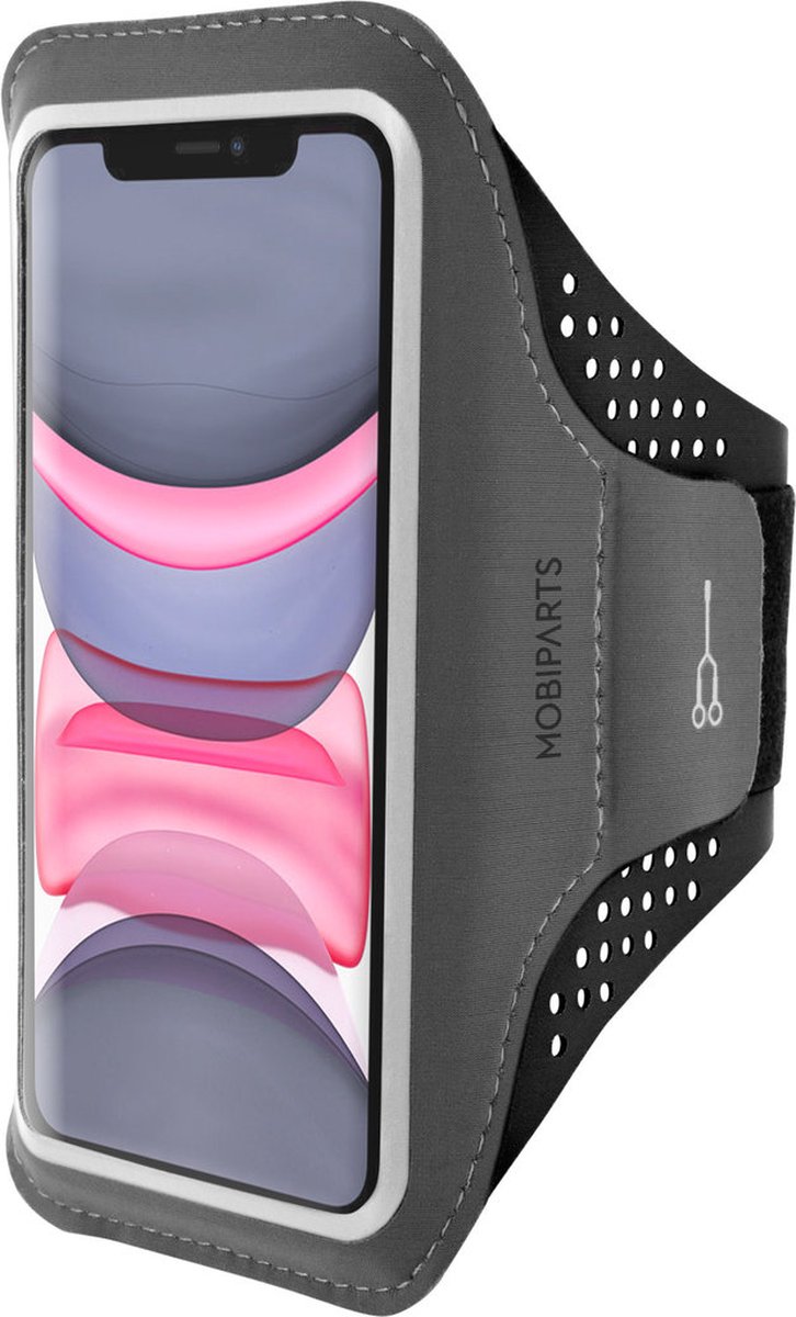 Hardloop Sportarmband geschikt voor Apple iPhone 11 - Zwart - Mobiparts