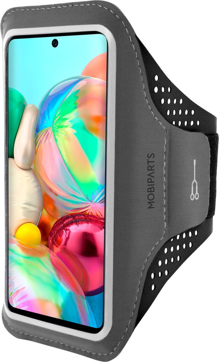 Hardloop Sportarmband geschikt voor Samsung Galaxy A71 - Zwart - Mobiparts