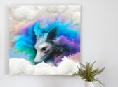Animal clouds Wolf kunst - 30x30 centimeter op Canvas | Foto op Canvas - wanddecoratie