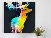 Deer of darkness kunst - 60x60 centimeter op Canvas | Foto op Canvas - wanddecoratie