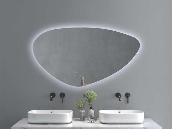 Ben Mimas ronde spiegel met LED verlichting en anti-condens 120cm mat wit
