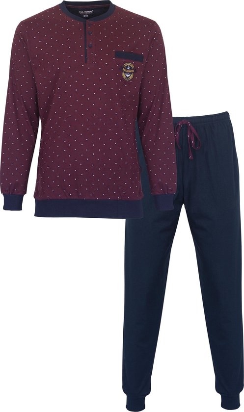 Paul Hopkins Heren Pyjama - Katoen - Rood - Maat XL