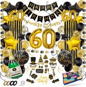 Chemin De Table Anniversaire 60 Ans – Noir Et Doré, 180x35 Cm, Tissu Oxford Antidérapant, Réutilisable