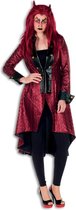 Duivels dames jas lang metallic rood