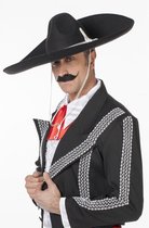 Mexicaanse Sombrero Gonzales - Zwart - Mariachi - 55 Cm - One Size - Volwassen - Een Stuk