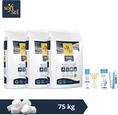 Soft-Sel zouttabletten - Zwembadonderhoud - 75 kg & WAYS scrubborstel