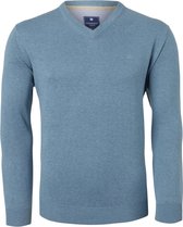 Redmond heren trui katoen - V-hals - grijs-blauw -  Maat XXXXL