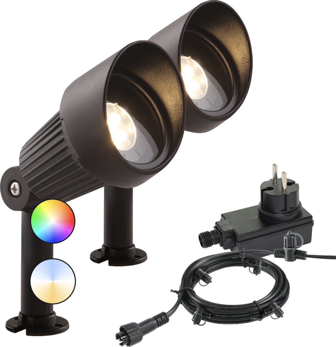 Garden Lights Focus Plus Tuinspot 12 Volt Set (2st) Zwart bol