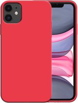 Smartphonica Siliconen hoesje voor iPhone 11 case met zachte binnenkant - Rood / Back Cover geschikt voor Apple iPhone 11