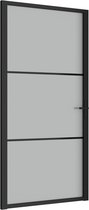 vidaXL - Binnendeur - 102,5x201,5 - cm - matglas - en - aluminium - zwart