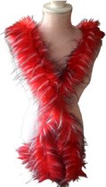 Marabou boa rood decoratie bont sjaal kind feest carnaval verkleden prinses verkleedkleren bont strip pluche plume plumage art creatief huis decoratie
