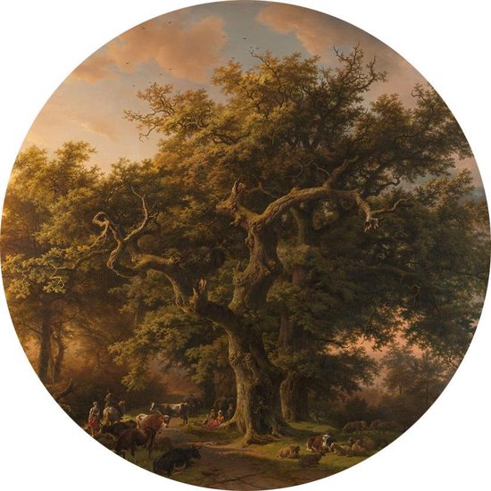 Vue sur la forêt, Barend Cornelis Koekkoek - Photo sur papier peint Cercle - ⌀ 60 cm