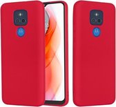 Voor Motorola Moto G Play (2021) Pure Color Liquid Silicone Shockproof Full Coverage Case (Rood)