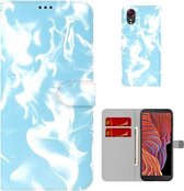 Voor Samsung Galaxy Xcover 5 Cloud Fog Pattern Horizontal Flip Leather Case met Houder & Card Slot & Wallet (Hemelsblauw)