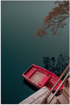 Poster – Roze Boot in het Water - 40x60cm Foto op Posterpapier