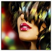 Glamour Veren Kapsel - Foto op Akoestisch paneel - 120 x 120 cm