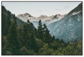 Misty Forest in the Mountains - Foto op Akoestisch paneel - 90 x 60 cm