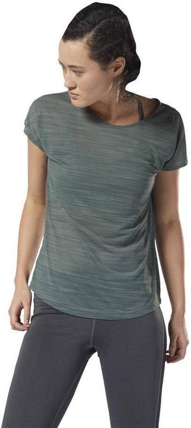 Dames-T-Shirt met Korte Mouwen Reebok Training Split Tee Wit