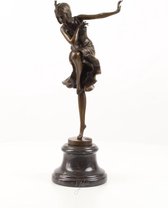 Beeld brons - Hindu danseres - handbeschilderd - 24 cm hoog