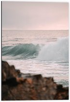 Dibond - Golven in de Zee - 40x60cm Foto op Aluminium (Met Ophangsysteem)