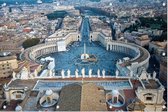 Sint-Pietersplein vanaf de koepel in Vaticaanstad in Rome - Foto op Tuinposter - 225 x 150 cm