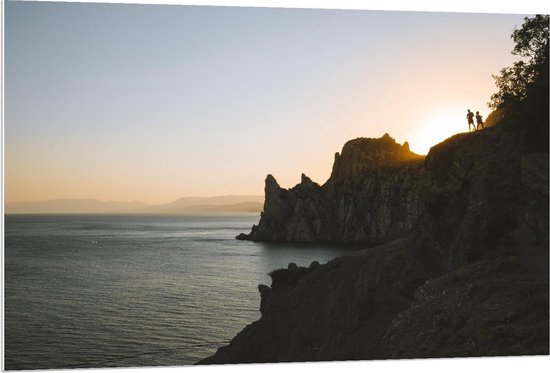 Forex - Cliff aan het Water - 120x80cm Foto op Forex