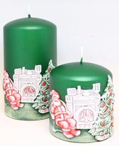 Duo set Santa Claus groene stompkaarsen