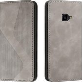 Voor Samsung Galaxy Xcover 4s/4 Skin Feel Magnetisch S-type Effen Kleur Horizontale Flip Lederen Case met Houder & Kaartsleuf & Portemonnee (Grijs)