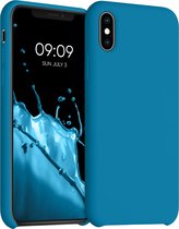 kwmobile telefoonhoesje voor Apple iPhone XS - Hoesje met siliconen coating - Smartphone case in Caribisch blauw