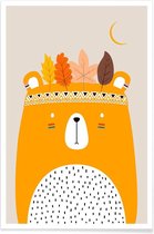 JUNIQE - Poster Cute Little Bear Yellow -13x18 /Bruin & Geel