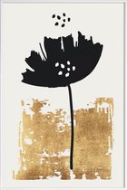 JUNIQE - Poster in kunststof lijst Black Poppy -30x45 /Zwart