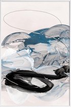 JUNIQE - Poster met kunststof lijst Abstract Painting IX -13x18 /Blauw