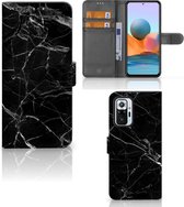 Telefoonhoesje Xiaomi Redmi Note 10 Pro Wallet Book Case Vaderdag Cadeau Marmer Zwart