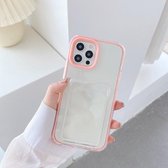 Volledige dekking 360 doorzichtige pc + TPU schokbestendige beschermhoes met kaartsleuf voor iPhone 11 Pro Max (roze)