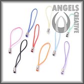 Nylon koord voor mobiele telefoon / bedels PAARS, 10 stuks