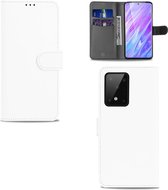 Bookcase Geschikt voor Samsung Galaxy S20 Ultra Hoesje Wit met Pasjeshouder