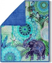 Hip Plaid Isara - 130x160cm - Olifant - Blauw/Groen