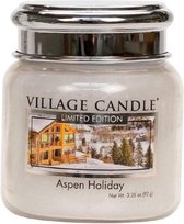 Village Candle Kaars Aspen Holiday 6,5 X 7 Cm Wax Lichtgrijs