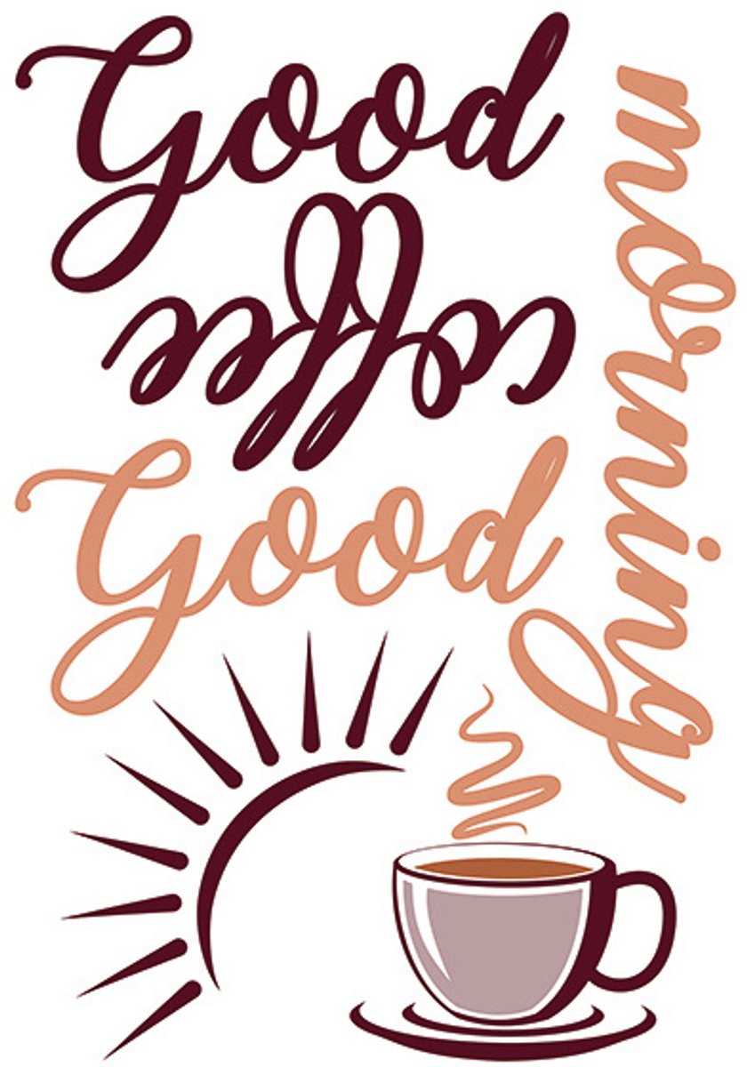 Crearreda Muursticker Good Coffee 125 X 40 Cm Vinyl Rood