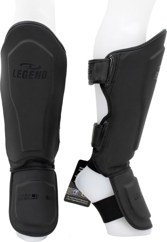 Kickboks Scheenbeschermers Legend Best Heren/Dames Mat Zwart PU XL