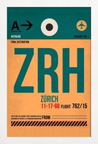 JUNIQE - Poster in houten lijst Zurich -30x45 /Groen & Oranje