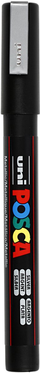 Posca Marker, afm PC-3M, lijndikte 0,9-1,3 mm, fijn, zilver, 1 stuk