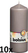 10 stuks Bolsius grijs stompkaarsen 150/60 (43 uur)