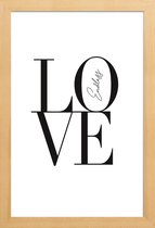 JUNIQE - Poster met houten lijst Endless Love -13x18 /Wit & Zwart