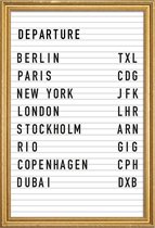 JUNIQE - Poster met houten lijst Berlin Departure -30x45 /Wit & Zwart